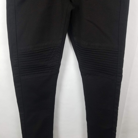 NWT Nasty Gal Jeans Womens 26 Let It Ride Black Moto Skinny - Picture 4 of 7